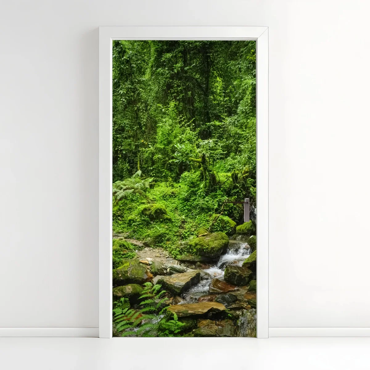 Sticker pour porte refuge verdoyant au bord du ruisseau – Wallnifity® Sticker pour porte refuge verdoyant au bord du ruisseau – Wallnifity®