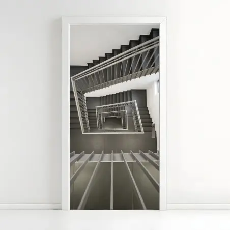 Sticker pour porte perspective d'escalier minimaliste – Wallnifity®