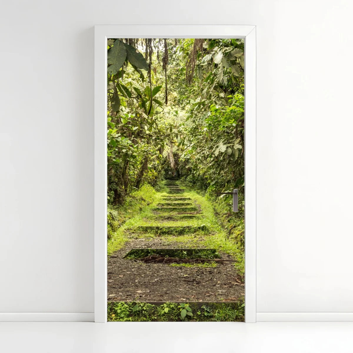 Sticker pour porte sentier tropical verdoyant – Wallnifity® Sticker pour porte sentier tropical verdoyant – Wallnifity®