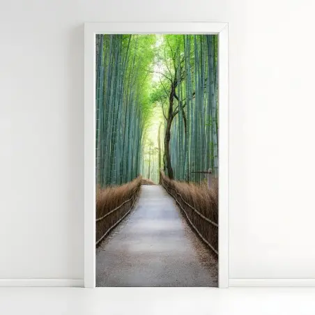 Sticker pour porte allée de bambous sereine – Wallnifity®