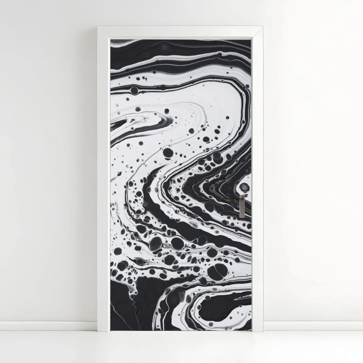 Sticker pour porte abstraction marbrée en noir et blanc – Wallnifity® Sticker pour porte abstraction marbrée en noir et blanc – Wallnifity®