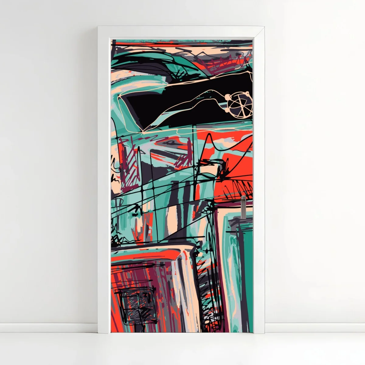 Sticker pour porte composition urbaine abstraite colorée – Wallnifity® Sticker pour porte composition urbaine abstraite colorée – Wallnifity®