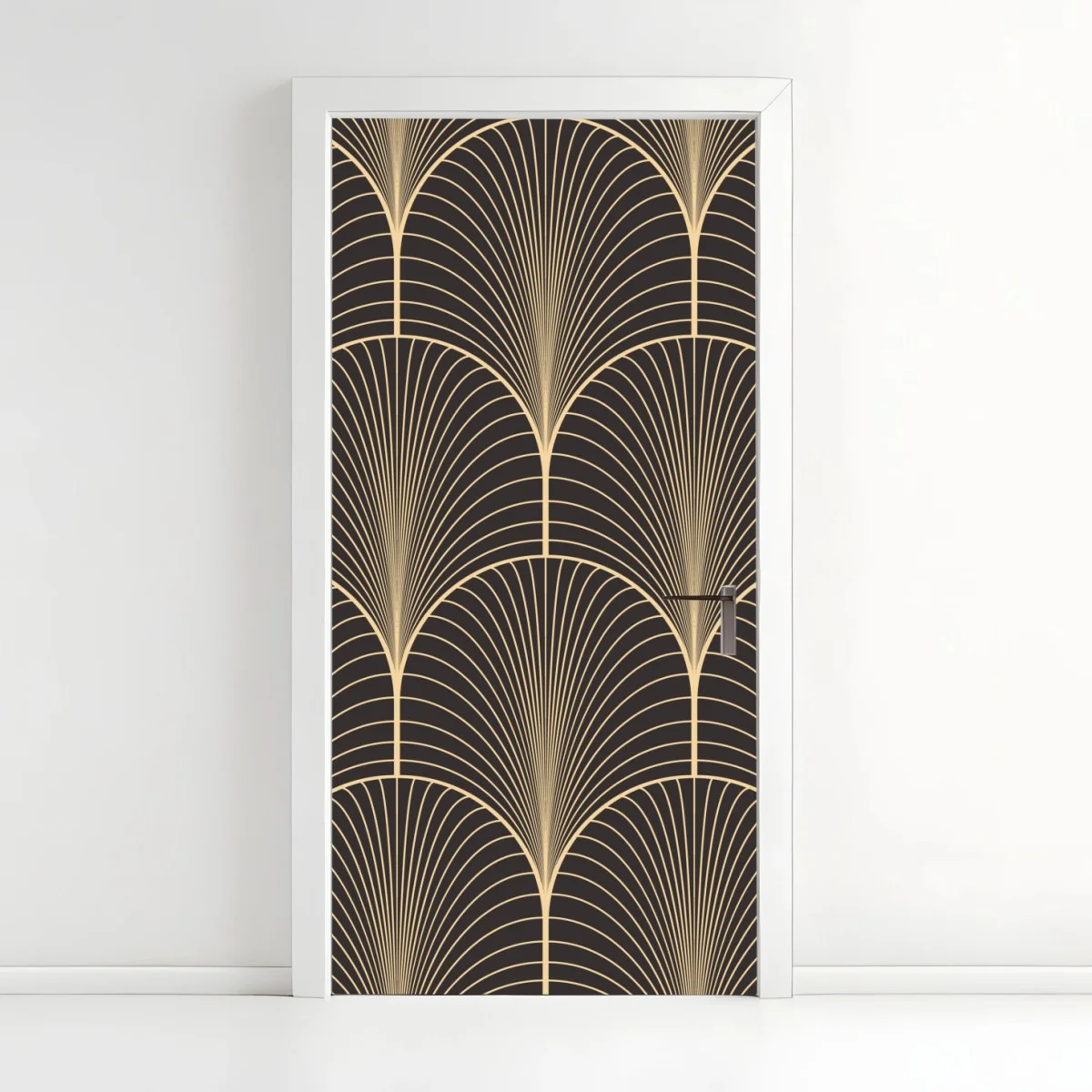 Sticker pour porte motif art déco doré sur fond noir – Wallnifity® Sticker pour porte motif art déco doré sur fond noir – Wallnifity®