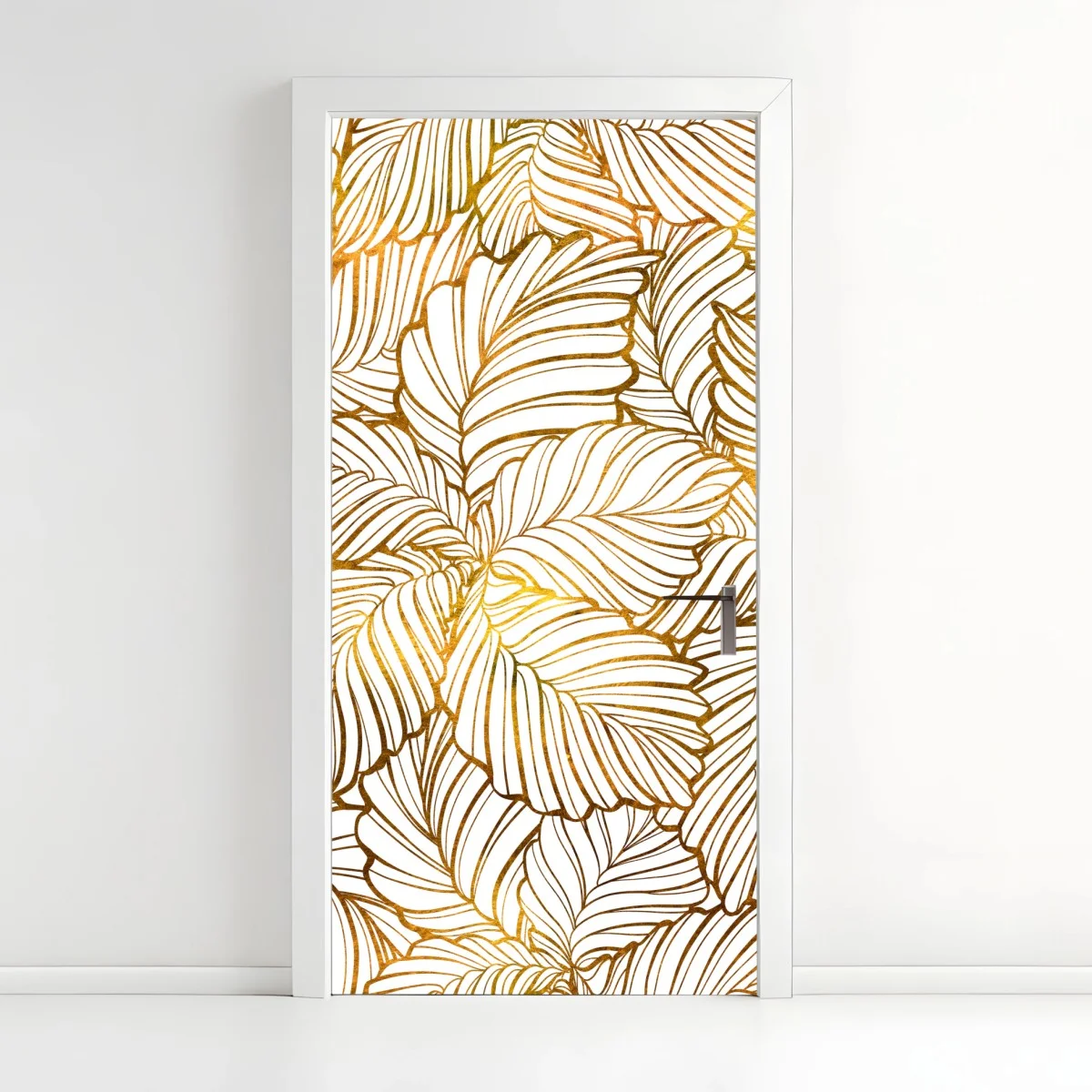 Sticker pour porte motif feuilles tropicales dorées – Wallnifity® Sticker pour porte motif feuilles tropicales dorées – Wallnifity®