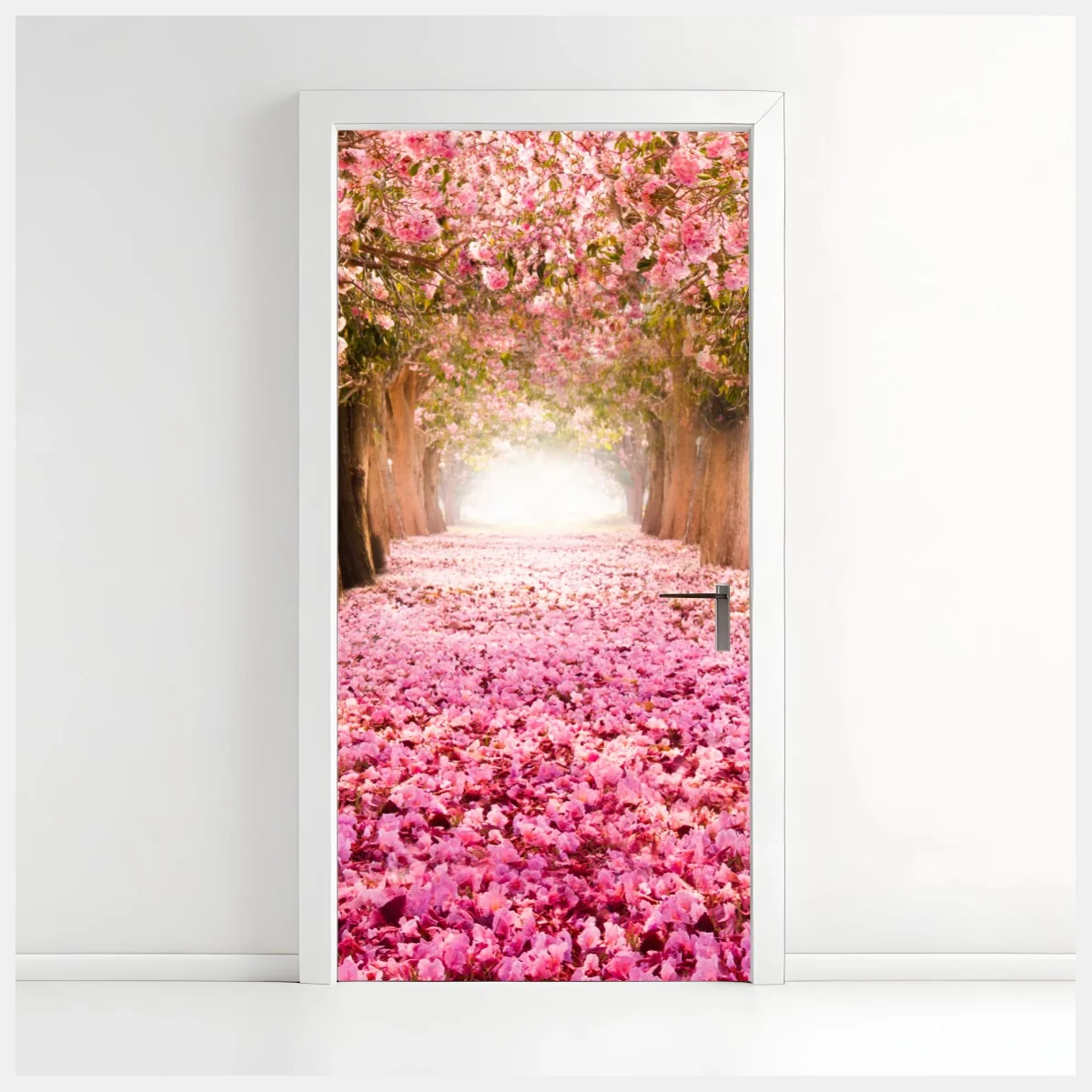 Sticker pour porte allée de cerisiers en fleurs – Wallnifity® Sticker pour porte allée de cerisiers en fleurs – Wallnifity®