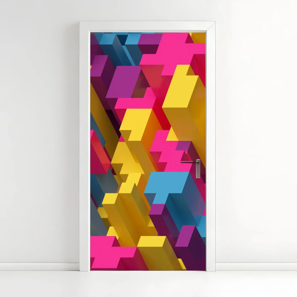 Sticker pour porte motif voxel coloré abstrait – Wallnifity® Sticker pour porte motif voxel coloré abstrait – Wallnifity®