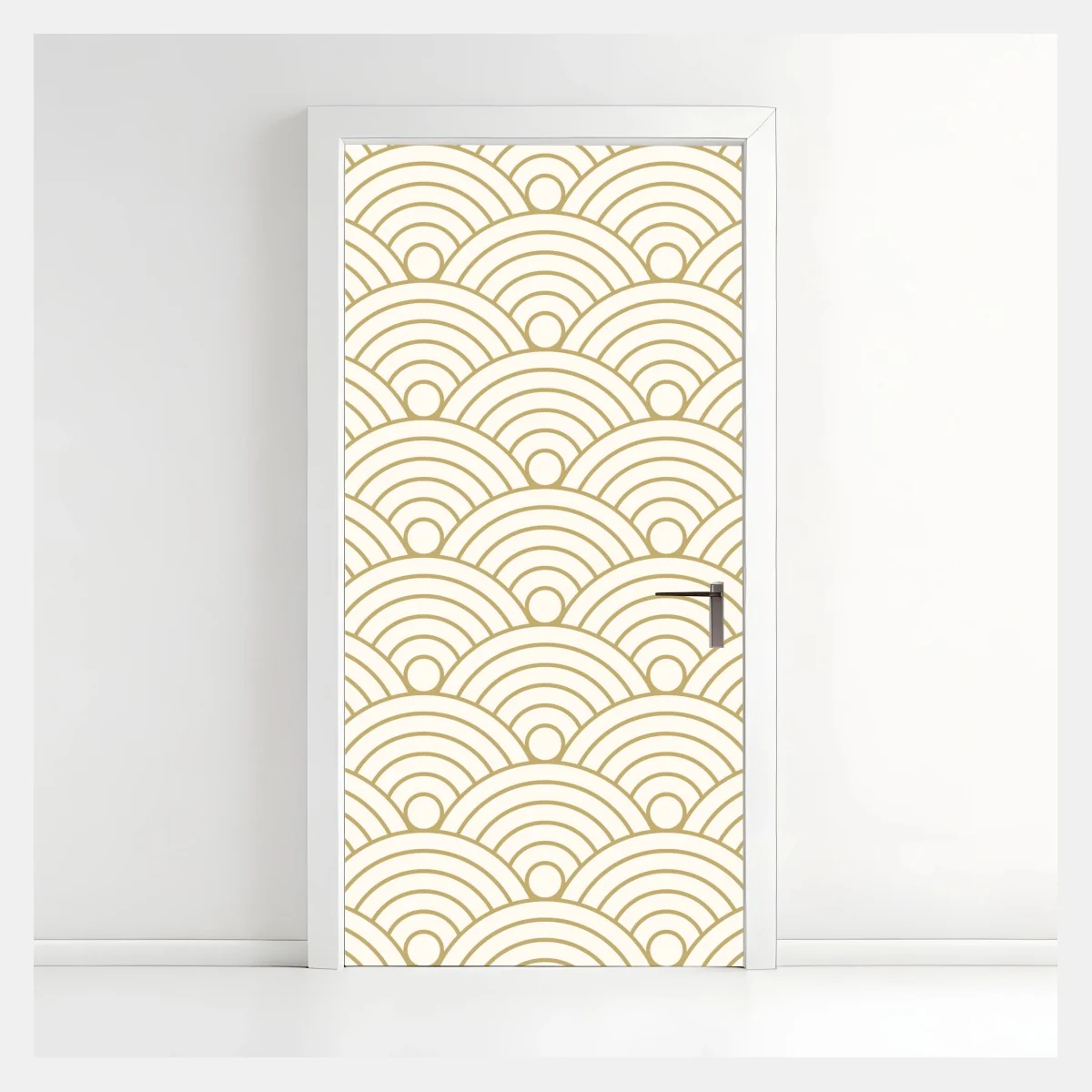 Sticker pour porte motif de vagues japonaises dorées – Wallnifity® Sticker pour porte motif de vagues japonaises dorées – Wallnifity®