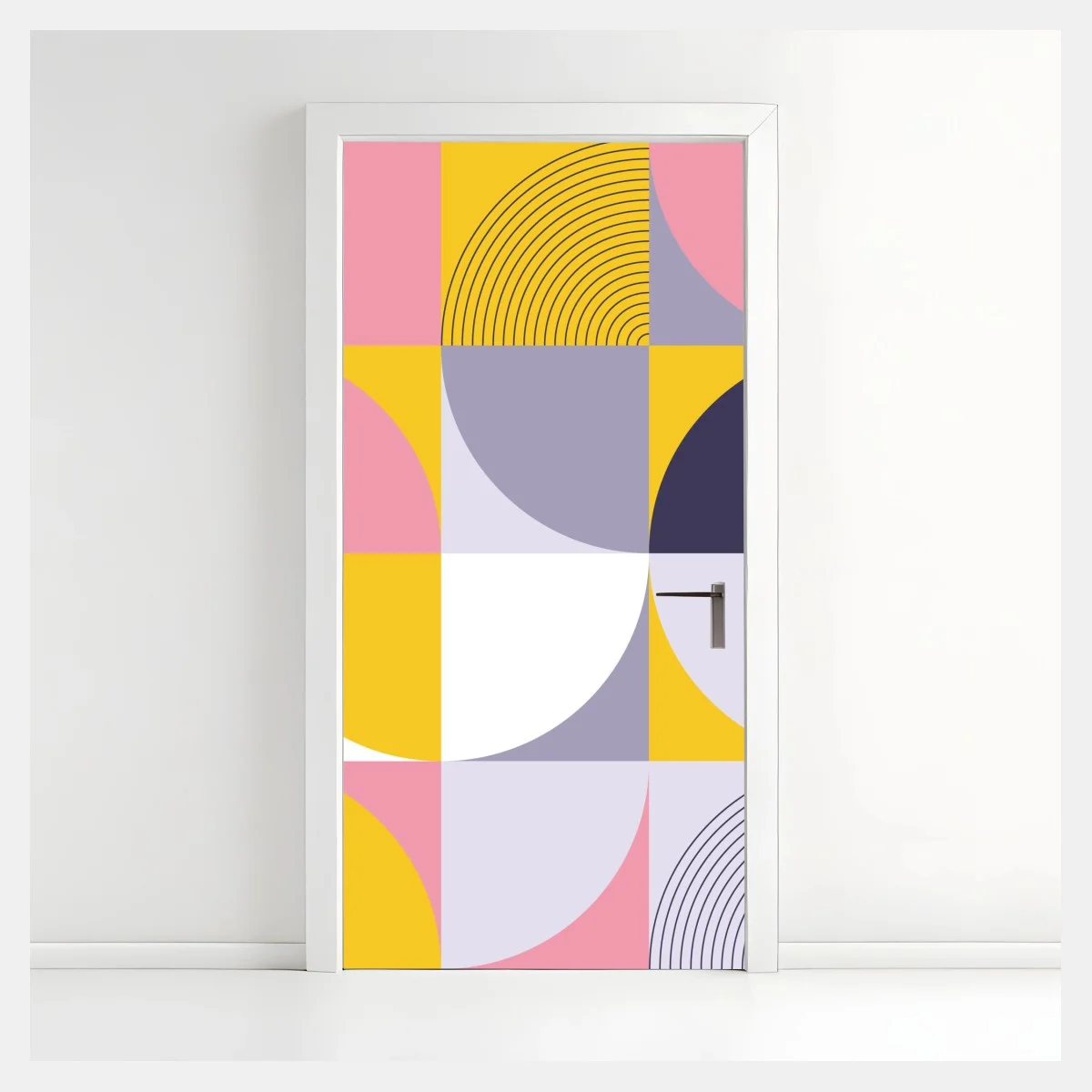 Sticker pour porte composition géométrique pastel et solaire – Wallnifity® Sticker pour porte composition géométrique pastel et solaire – Wallnifity®