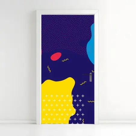 Sticker pour porte composition abstraite pop art colorée – Wallnifity®