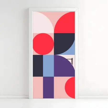 Sticker pour porte composition géométrique colorée – Wallnifity®