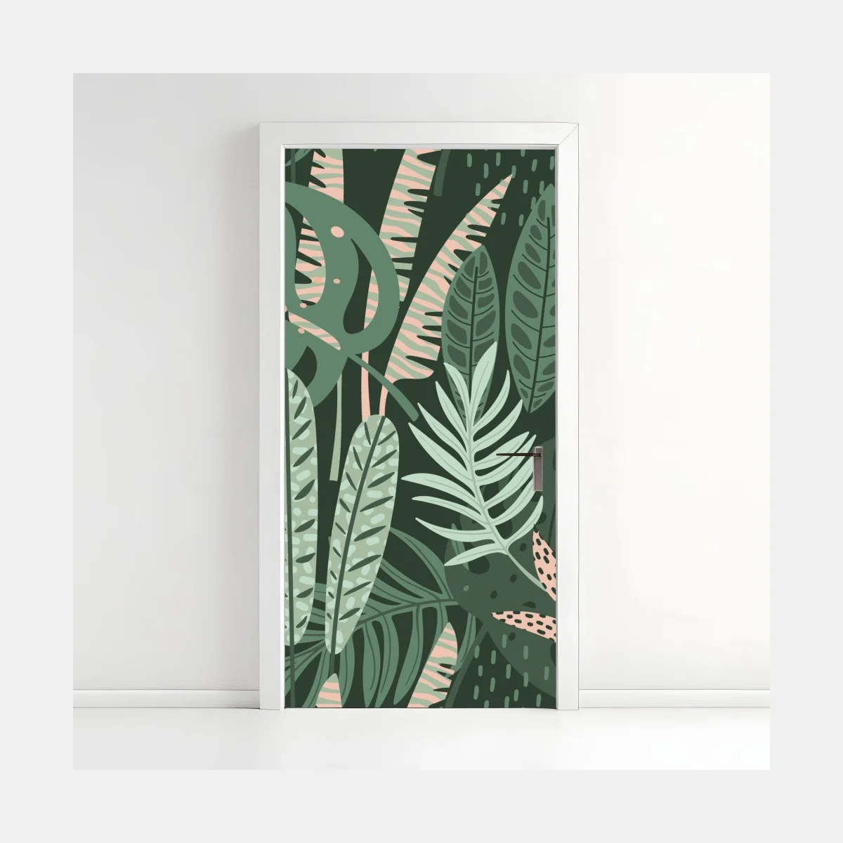 Sticker pour porte jungle graphique aux feuilles vertes – Wallnifity® Sticker pour porte jungle graphique aux feuilles vertes – Wallnifity®