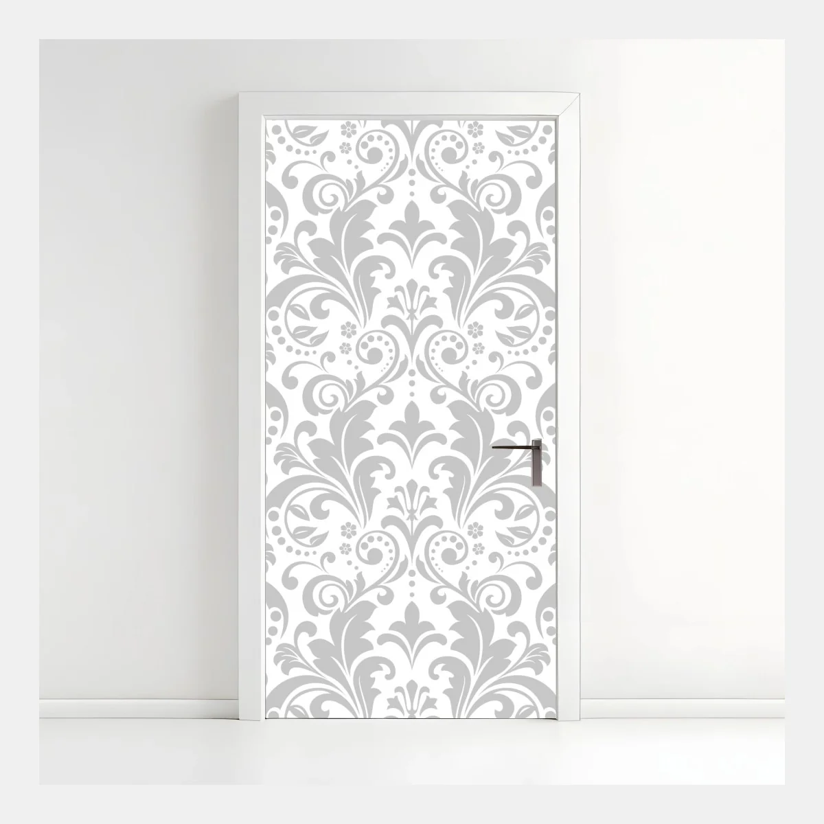 Sticker pour porte motif damassé gris élégant pour décoration murale – Wallnifity® Sticker pour porte motif damassé gris élégant pour décoration murale – Wallnifity®