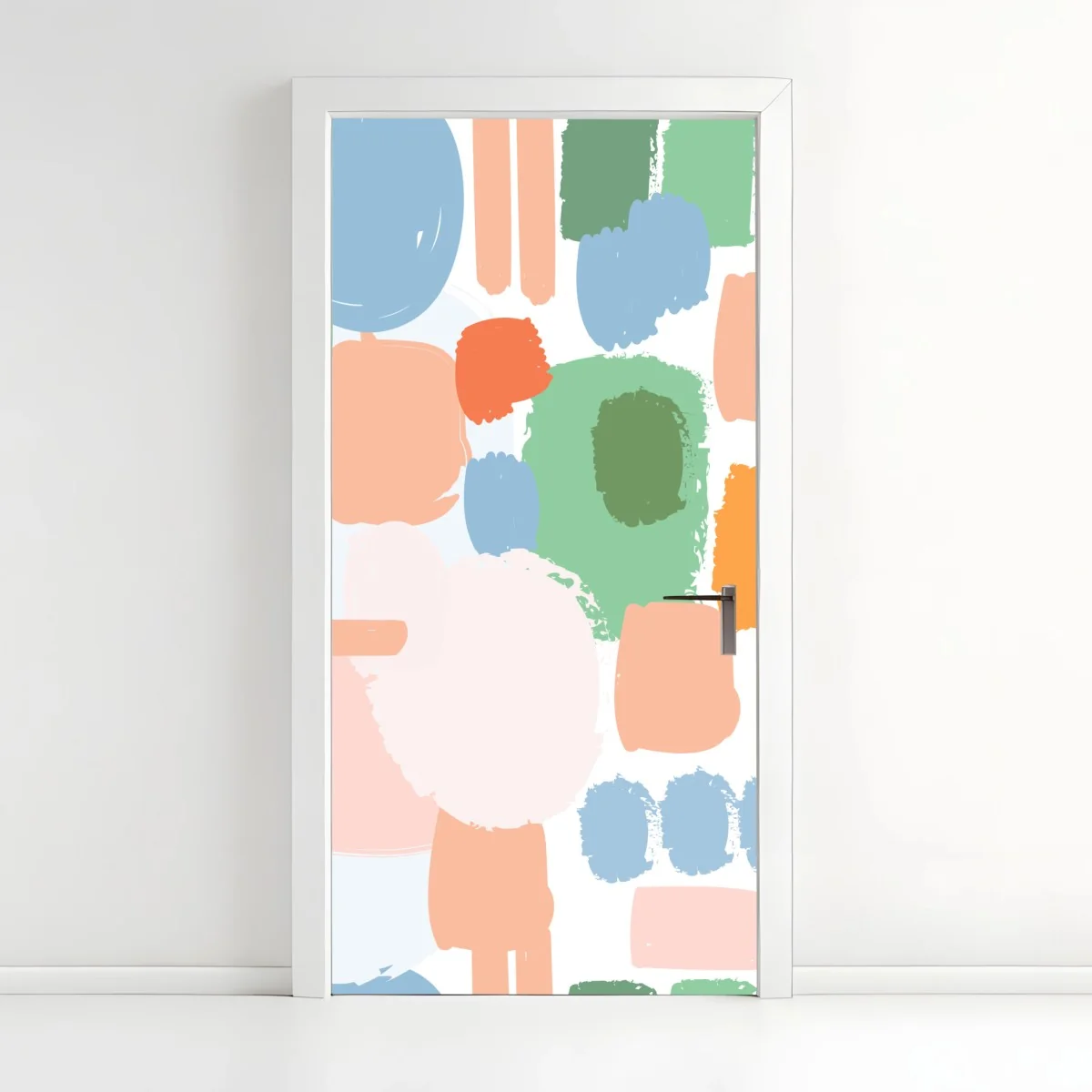 Sticker pour porte composition abstraite de coups de pinceau pastel – Wallnifity® Sticker pour porte composition abstraite de coups de pinceau pastel – Wallnifity®