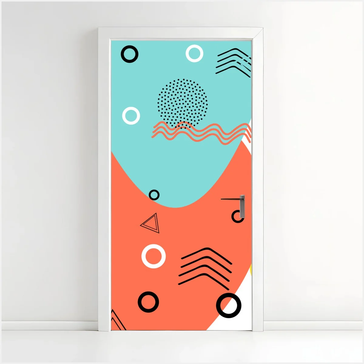 Sticker pour porte composition abstraite aux formes colorées et motifs géométriques – Wallnifity® Sticker pour porte composition abstraite aux formes colorées et motifs géométriques – Wallnifity®