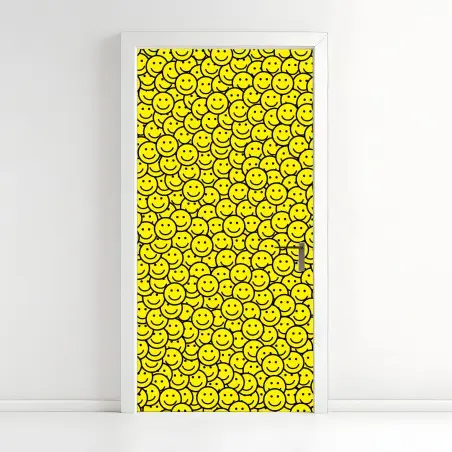 Sticker pour porte océan de sourires jaunes – Wallnifity®