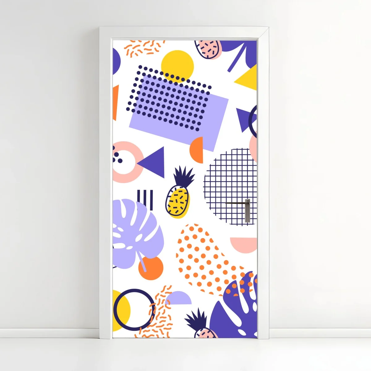 Sticker pour porte motif tropical géométrique coloré – Wallnifity® Sticker pour porte motif tropical géométrique coloré – Wallnifity®