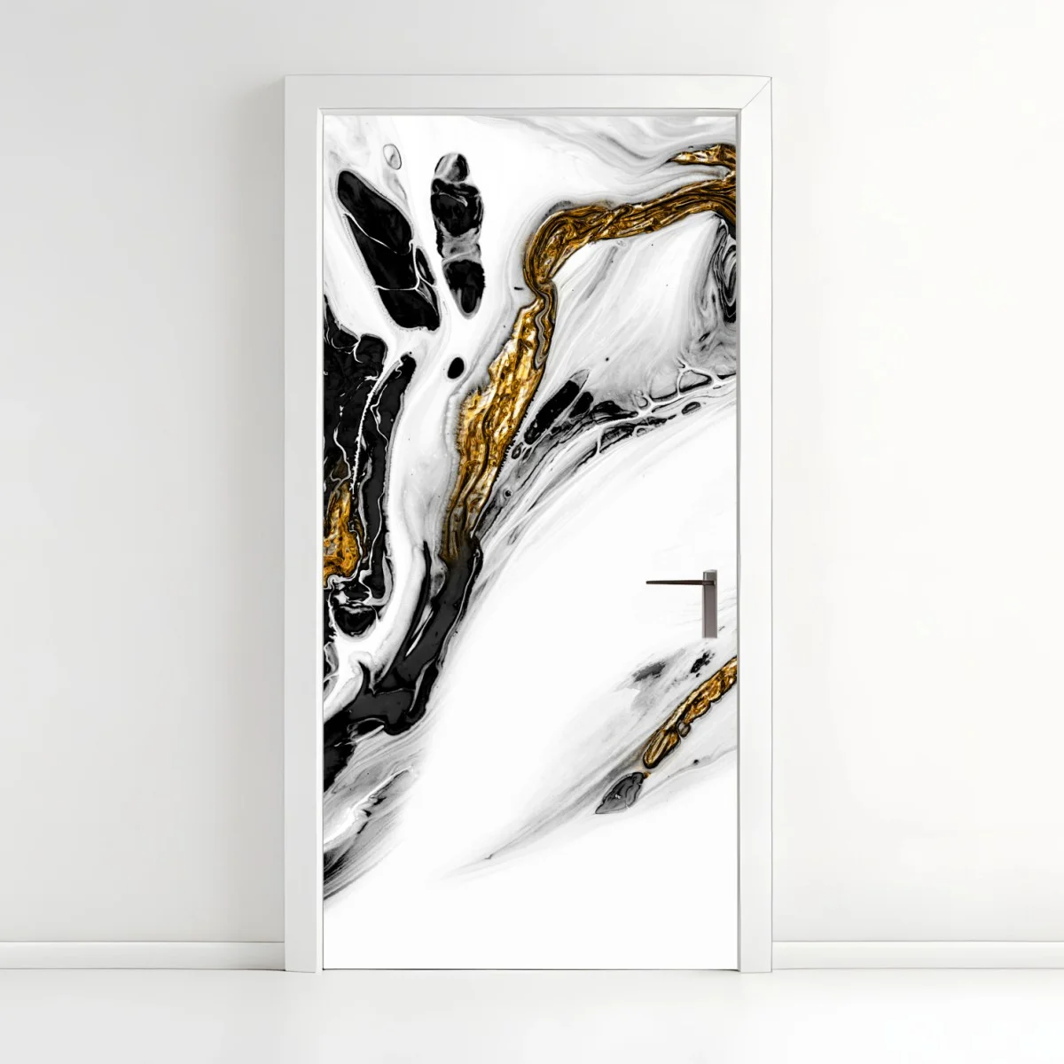 Sticker pour porte marbre abstrait noir et or – Wallnifity® Sticker pour porte marbre abstrait noir et or – Wallnifity®