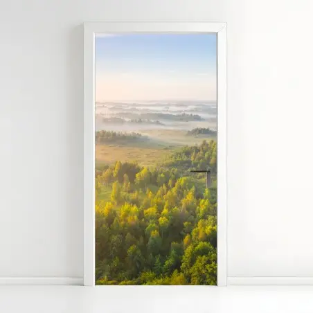 Sticker pour porte brume matinale au marais de Zvanets – Wallnifity®