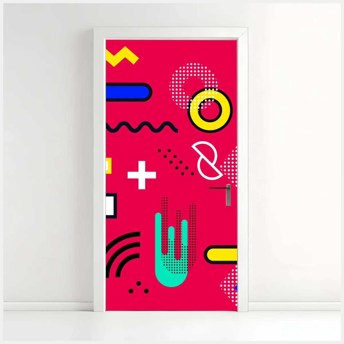 Sticker pour porte motif géométrique rétro coloré – Wallnifity® Sticker pour porte motif géométrique rétro coloré – Wallnifity®