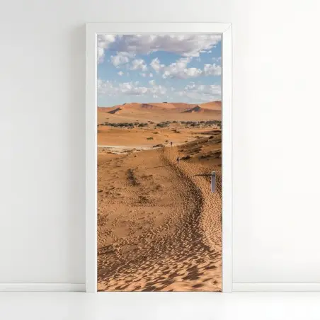 Sticker pour porte horizon de dunes dorées et ciel ouvert – Wallnifity®