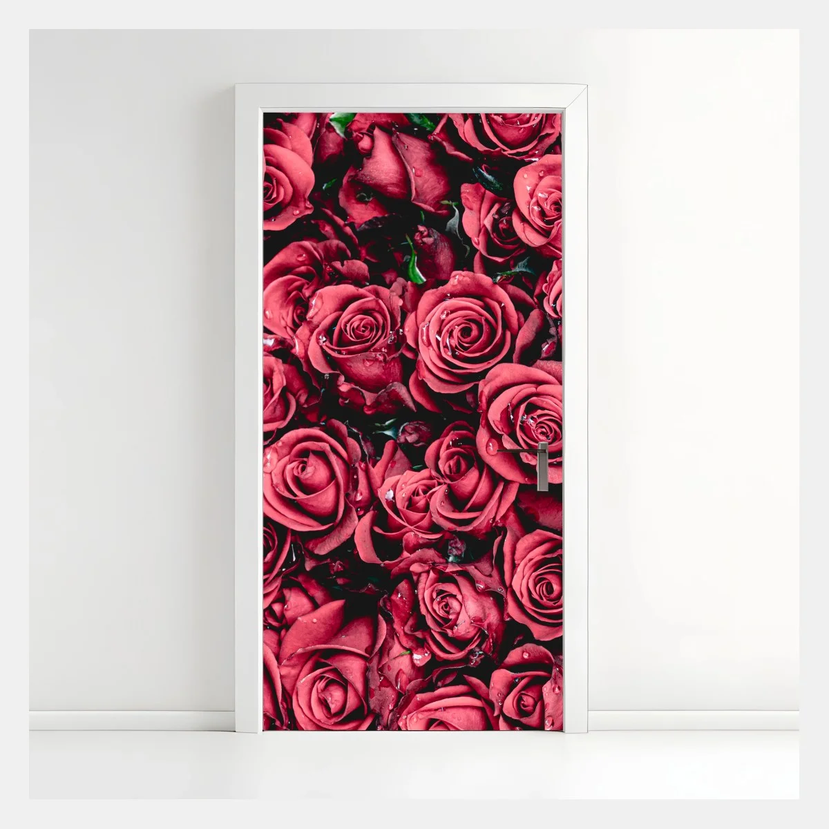 Sticker pour porte bouquet de roses rouges en gros plan – Wallnifity® Sticker pour porte bouquet de roses rouges en gros plan – Wallnifity®