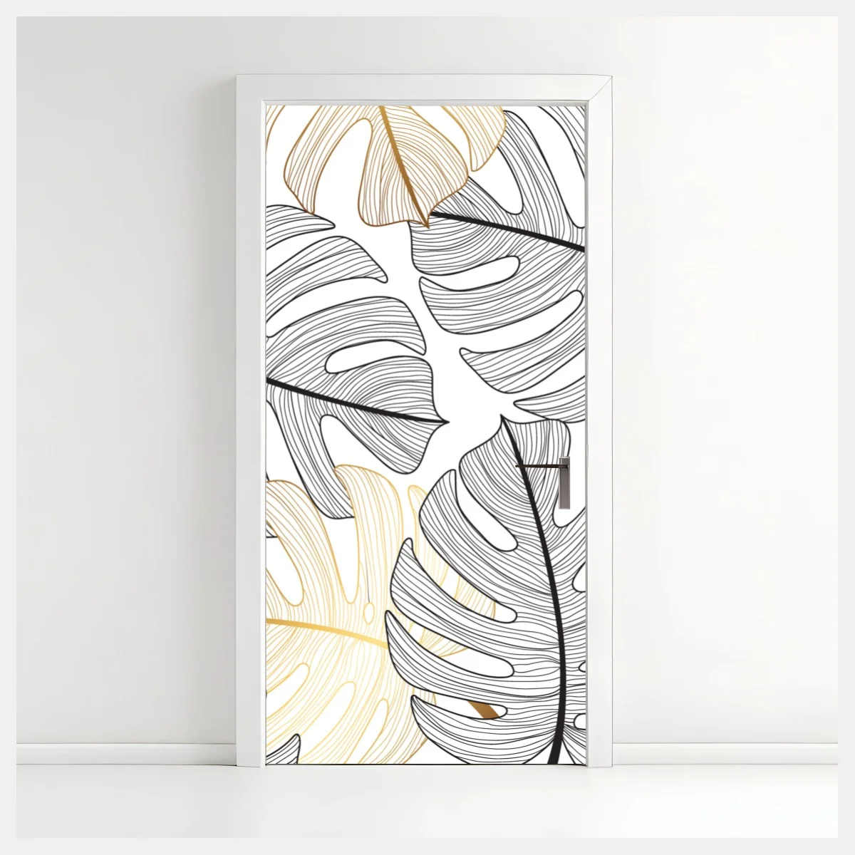Sticker pour porte motif feuilles de monstera noir et doré – Wallnifity® Sticker pour porte motif feuilles de monstera noir et doré – Wallnifity®