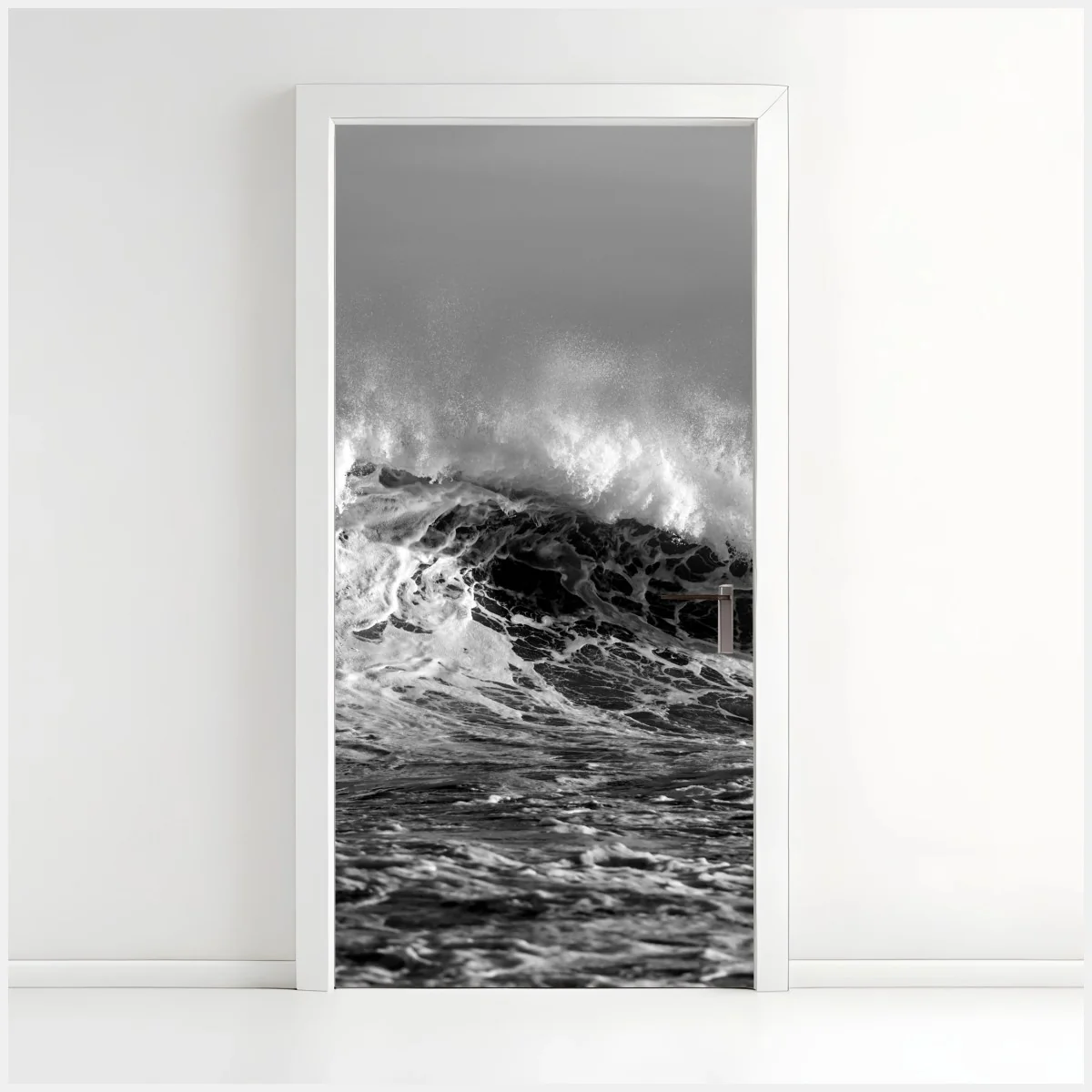 Sticker pour porte vague puissante en noir et blanc – Wallnifity® Sticker pour porte vague puissante en noir et blanc – Wallnifity®