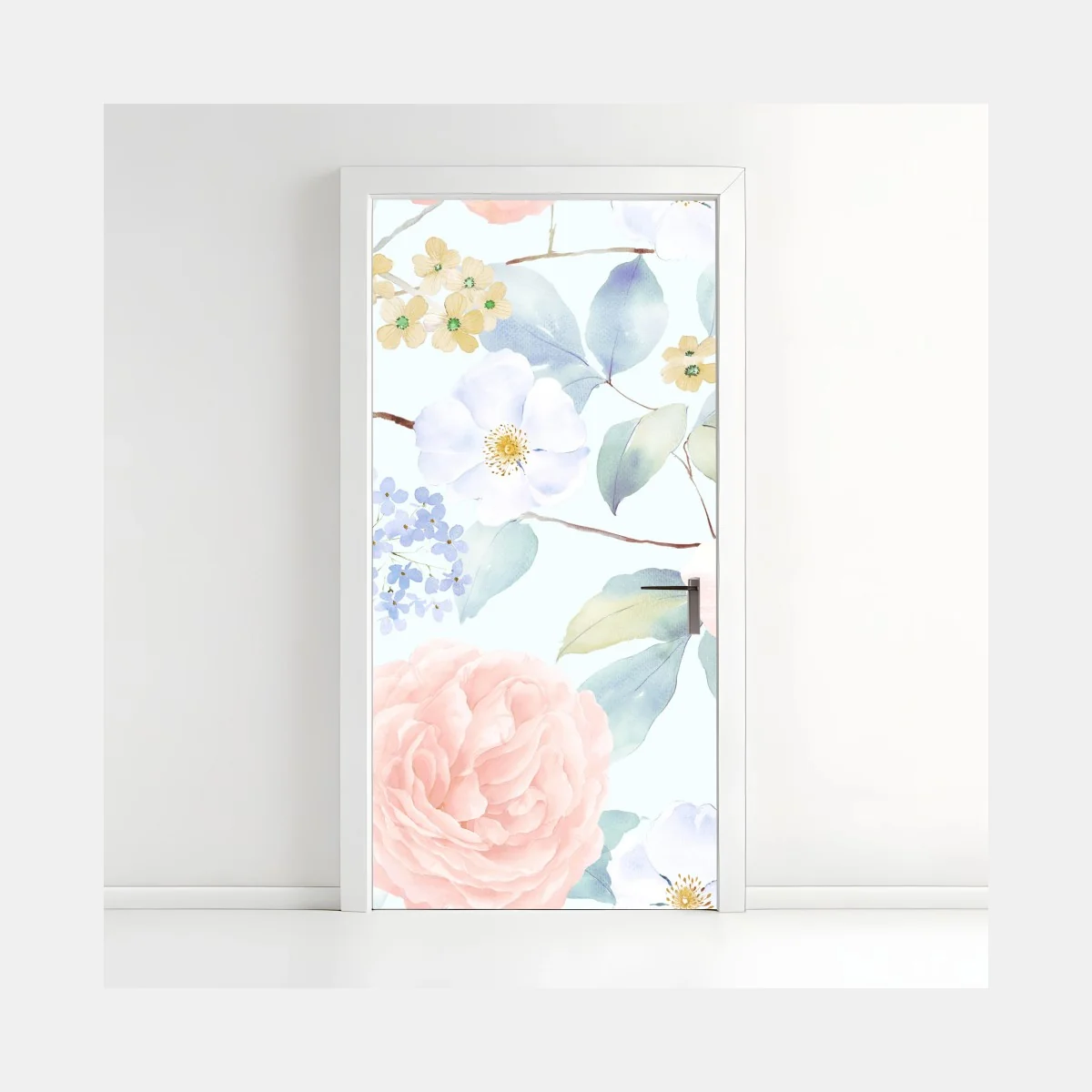 Sticker pour porte motif floral pastel en aquarelle pour décoration – Wallnifity® Sticker pour porte motif floral pastel en aquarelle pour décoration – Wallnifity®
