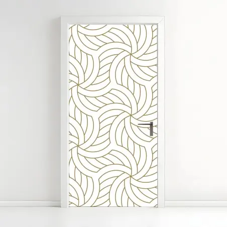 Sticker pour porte motif géométrique doré en spirale – Wallnifity®
