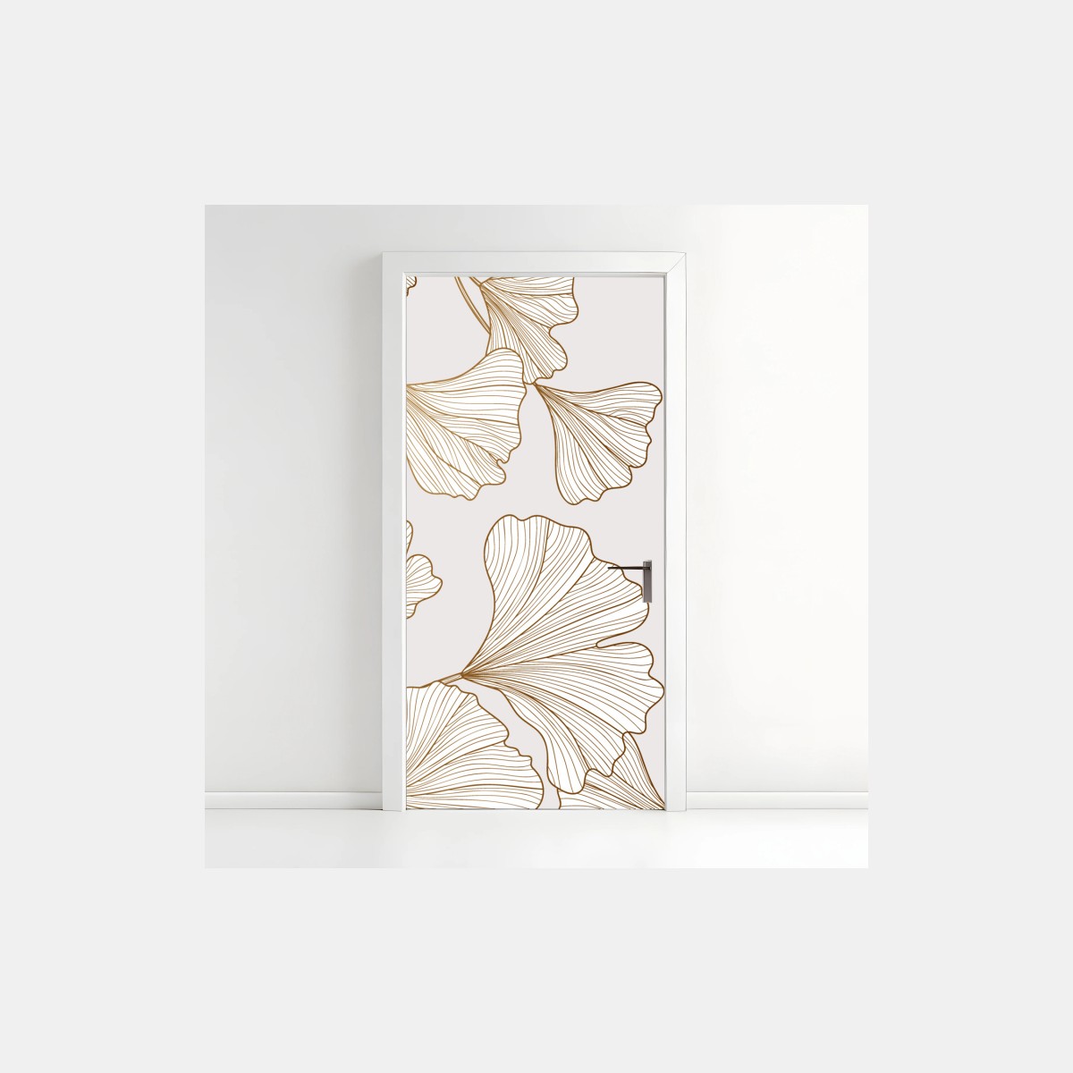 Sticker pour porte motif de ginkgo doré élégant – Wallnifity®