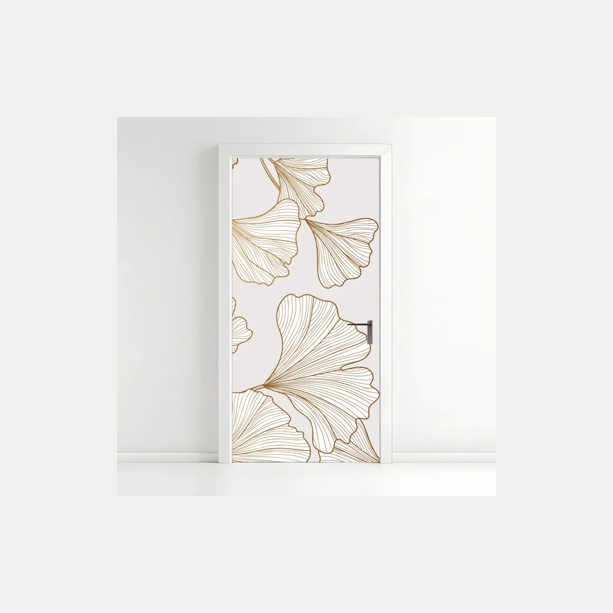 Sticker pour porte motif de ginkgo doré élégant – Wallnifity® Sticker pour porte motif de ginkgo doré élégant – Wallnifity®