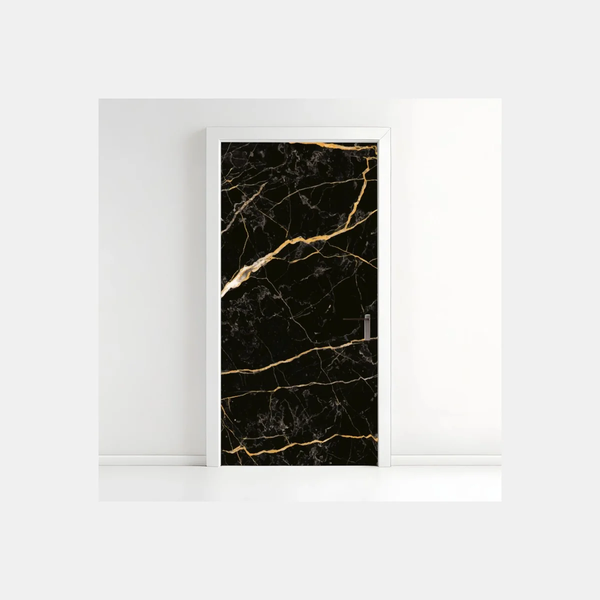 Sticker pour porte marbre noir aux veines dorées – Wallnifity® Sticker pour porte marbre noir aux veines dorées – Wallnifity®