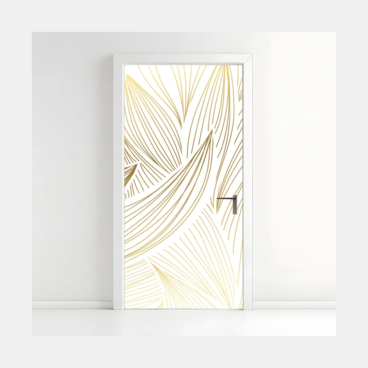 Sticker pour porte motif floral doré minimaliste – Wallnifity® Sticker pour porte motif floral doré minimaliste – Wallnifity®
