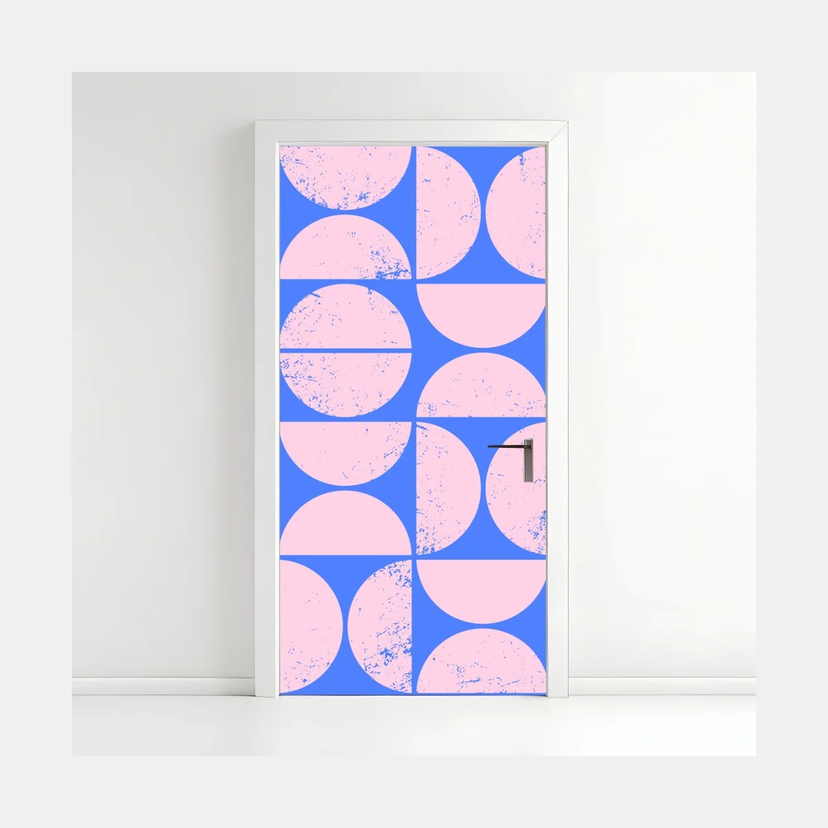 Sticker pour porte motif géométrique rétro rose et bleu – Wallnifity® Sticker pour porte motif géométrique rétro rose et bleu – Wallnifity®