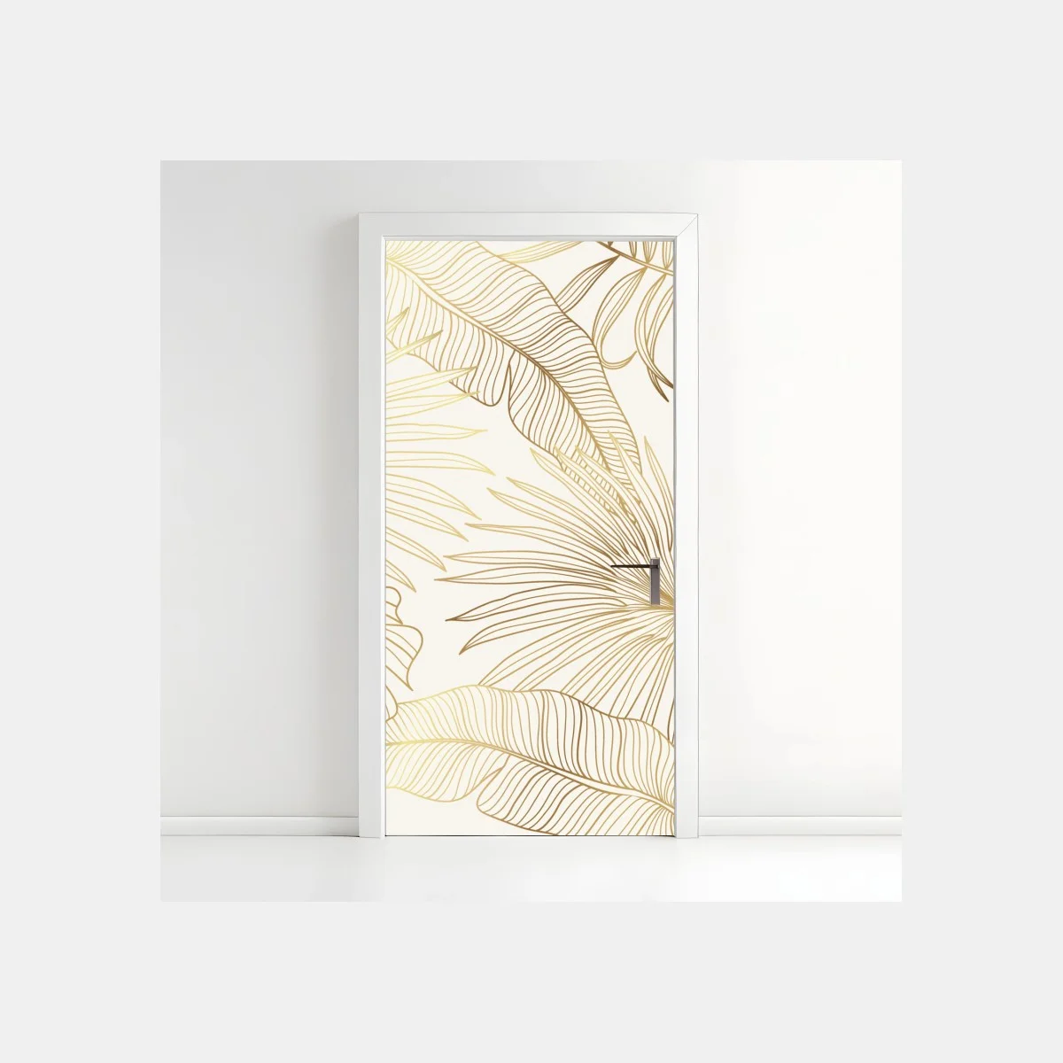 Sticker pour porte motif feuilles tropicales dorées – Wallnifity® Sticker pour porte motif feuilles tropicales dorées – Wallnifity®