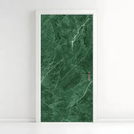 Sticker pour porte marbre vert émeraude élégant – Wallnifity®