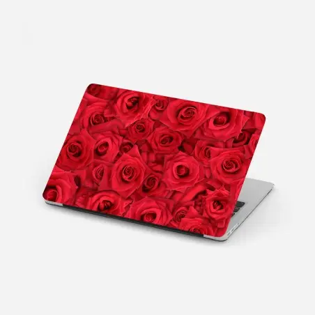 Sticker pour ordinateur portable motif de roses rouges en gros plan – Wallnifity®