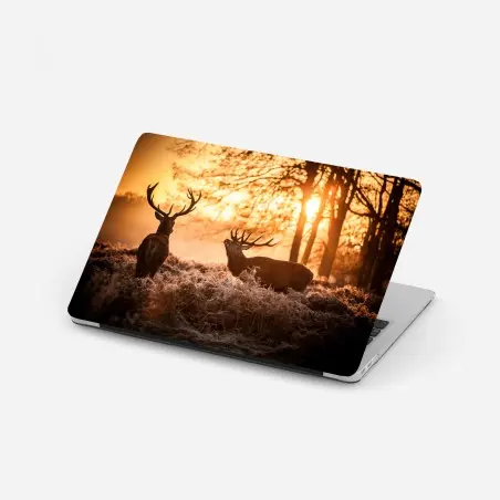 Sticker pour ordinateur portable brame des cerfs au lever du soleil – Wallnifity®