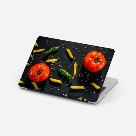 Sticker pour ordinateur portable composition gourmande tomates, pâtes et basilic – Wallnifity®