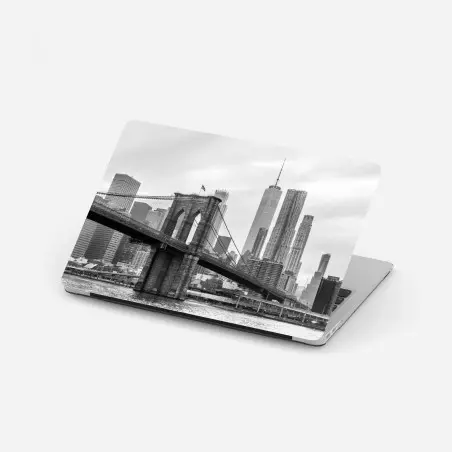 Sticker pour ordinateur portable vue iconique du pont de Brooklyn et skyline de New York – Wallnifity®