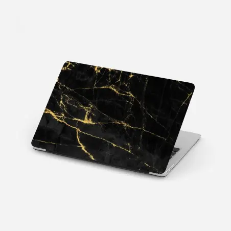 Sticker pour ordinateur portable marbre noir veiné d'or – Wallnifity®