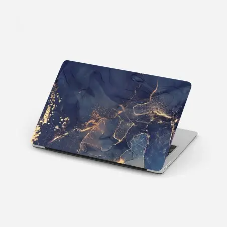 Sticker pour ordinateur portable marbrure bleu nuit et or – Wallnifity®