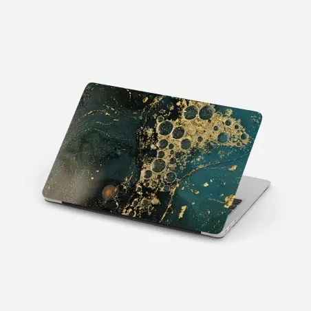 Sticker pour ordinateur portable élégance minérale turquoise et dorée – Wallnifity®