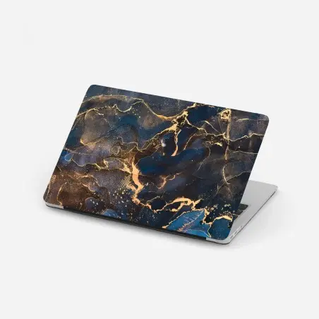 Sticker pour ordinateur portable vagues d'or sur bleu profond – Wallnifity®