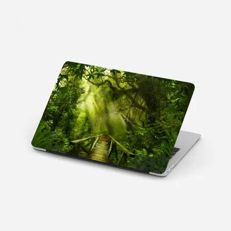 Sticker pour ordinateur portable chemin en forêt tropicale baigné de lumière – Wallnifity®