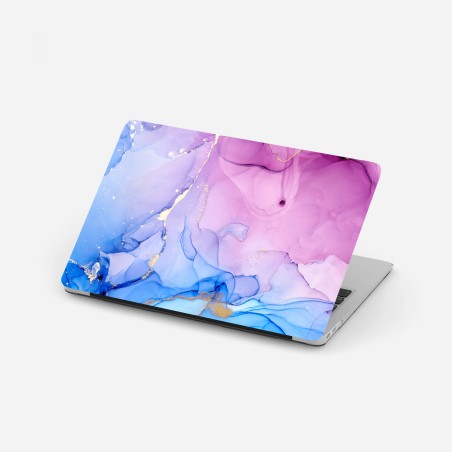 Sticker pour ordinateur portable marbre d'encre pastel aux reflets dorés – Wallnifity®