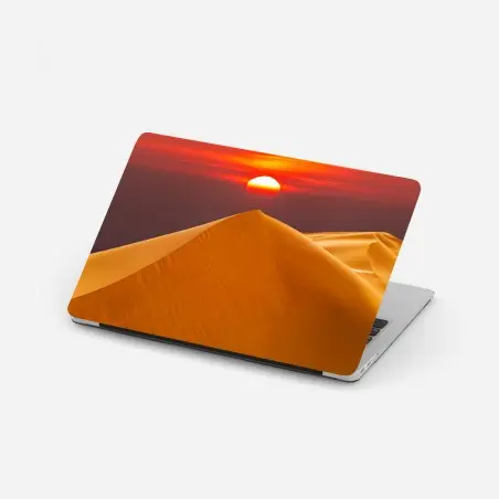 Sticker pour ordinateur portable coucher de soleil sur les dunes dorées – Wallnifity®