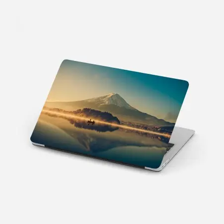 Sticker pour ordinateur portable lever de soleil vintage au Mont Fuji – Wallnifity®