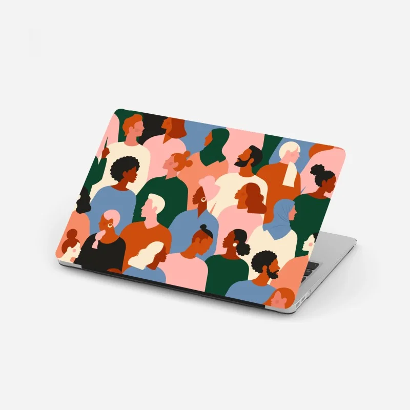 Sticker pour ordinateur portable visages de la diversité – Wallnifity®