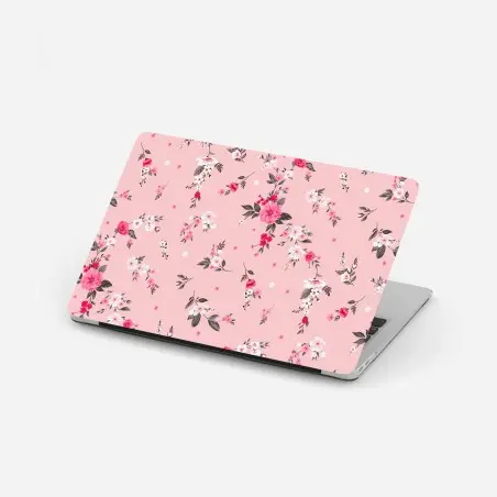 Sticker pour ordinateur portable douceur florale rose et blanche – Wallnifity®